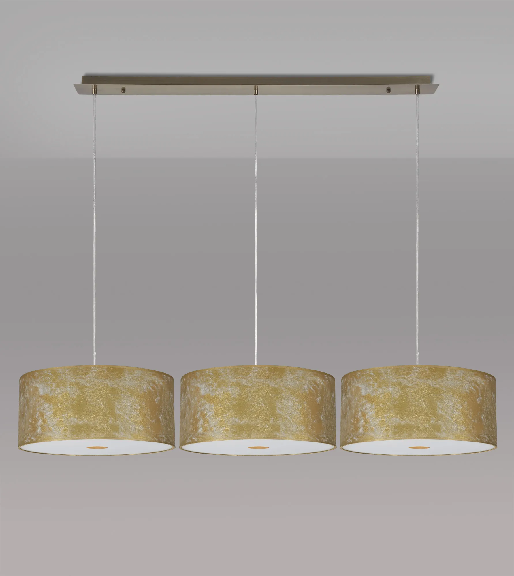 Baymont 40cm Shade 3 Light Pendant Antique Brass; Gold Leaf; Frosted Diffuser DK0840  Deco Baymont AB GL